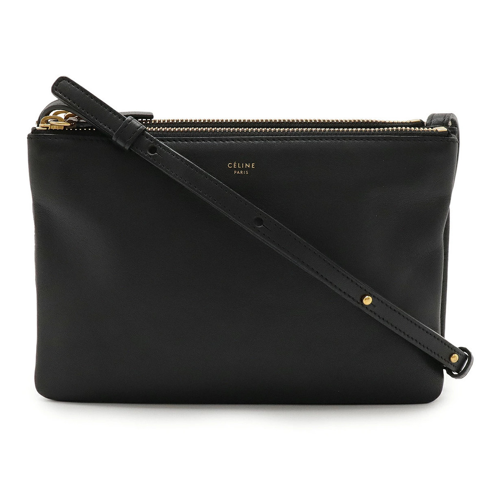 Celine Trio Crossbody Bag Leather Black